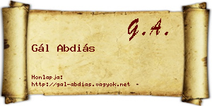Gál Abdiás névjegykártya